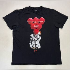 It The Movie You'll Float Too Graphic T-shirt Women Large Black Short Sleeve